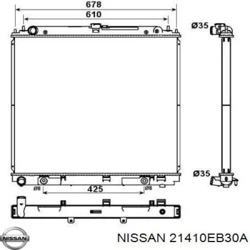 Радиатор охлаждения двигателя Nissan 21410EB30A