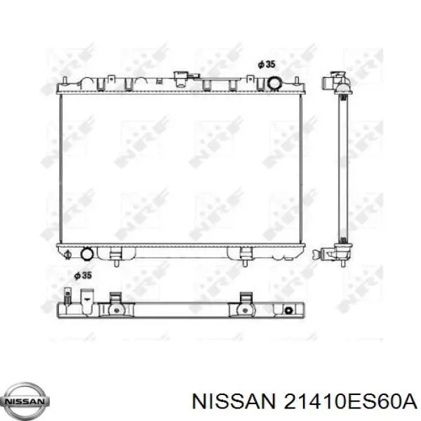 21410ES60A Nissan radiador de esfriamento de motor