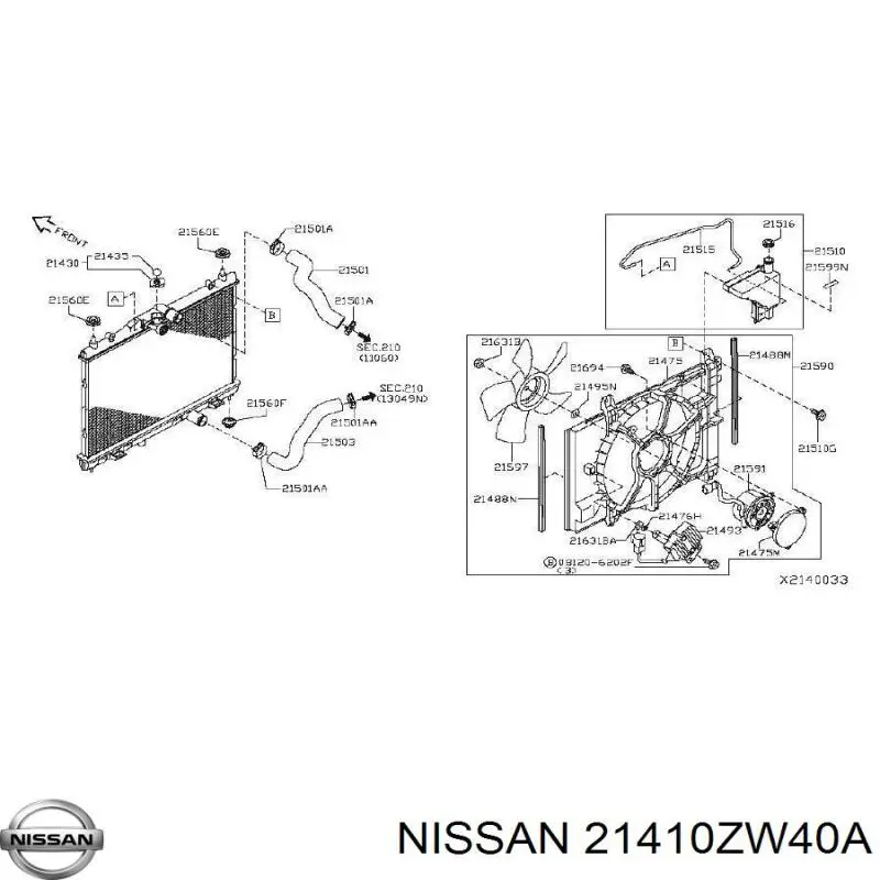 Радиатор охлаждения двигателя Nissan/Infiniti 21410ZW40A цена, от 60.81 USD