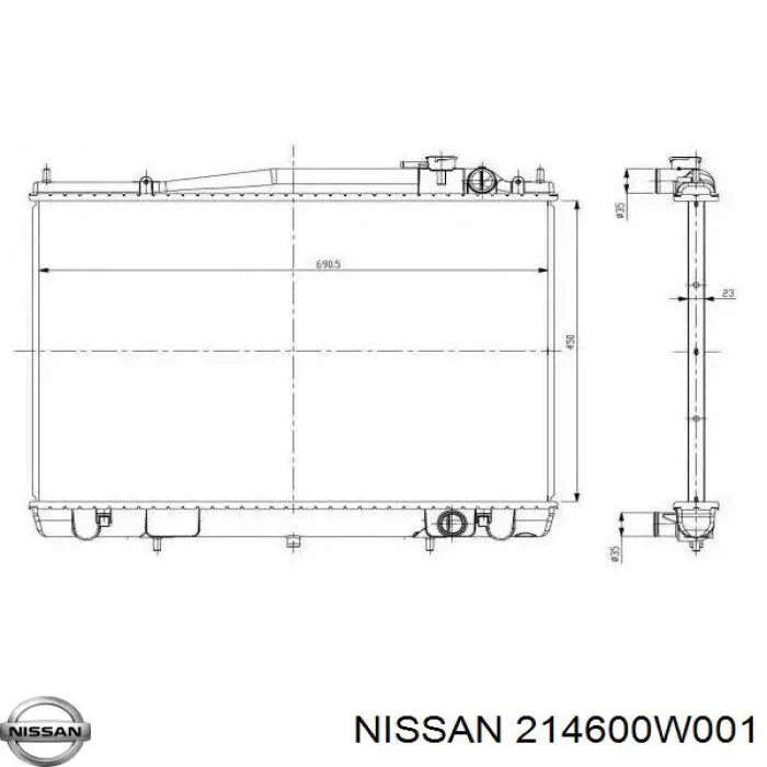 Радиатор 214600W001 Nissan/Infiniti