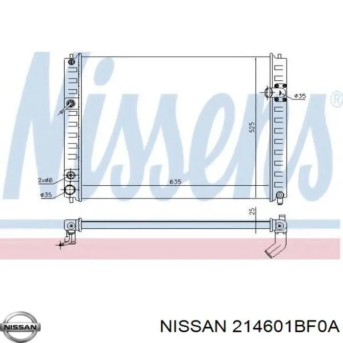 Радиатор охлаждения двигателя Nissan/Infiniti 214601BF0A цена, от 101.58 USD