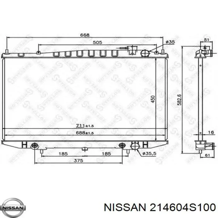 Радиатор 214604S100 Nissan/Infiniti