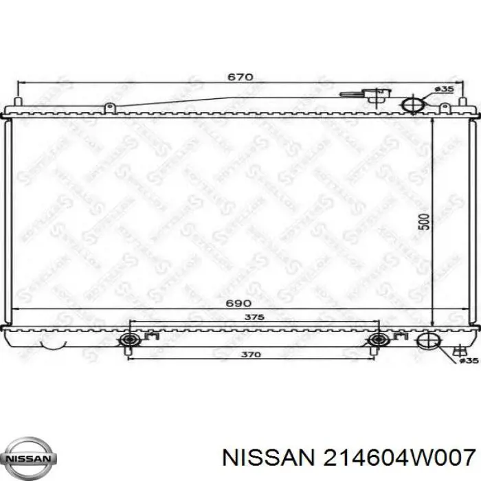 Радиатор 214604W007 Nissan