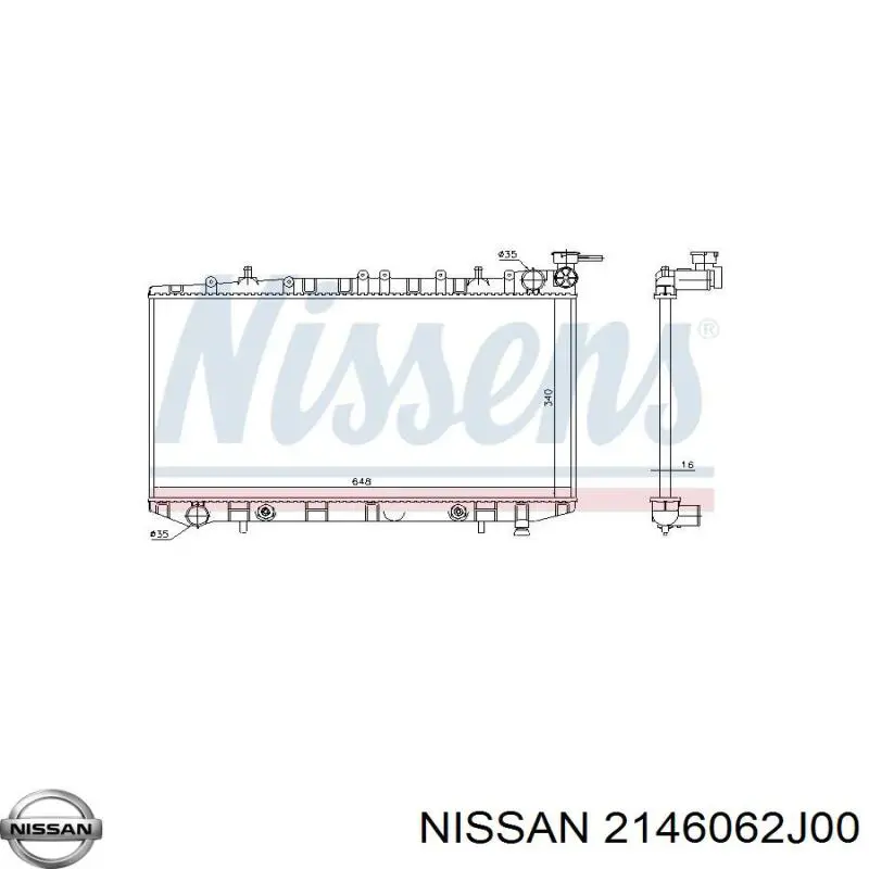 Радиатор 2146062J00 Nissan