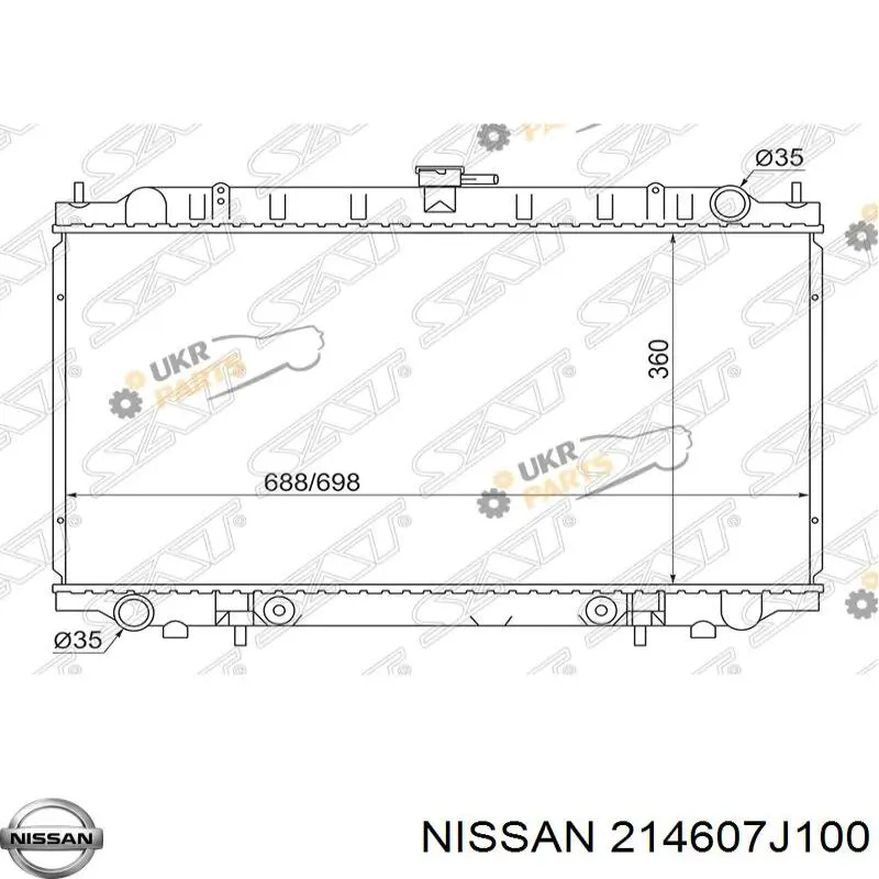 Радиатор 214607J100 Nissan