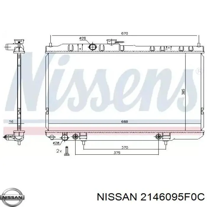 Радиатор 2146095F0C Nissan