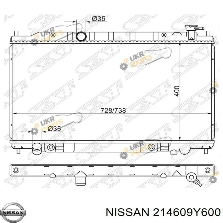 Радиатор 214609Y600 Nissan