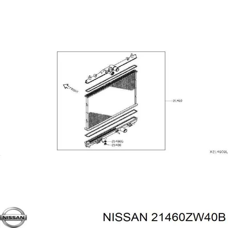 21460ZW40B Nissan radiador de esfriamento de motor