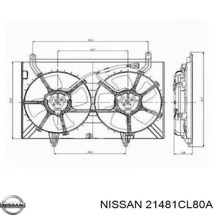 Купить 21481CG010 Nissan/Infiniti Диффузор вентилятора в сборе с мотором и крыльчаткой