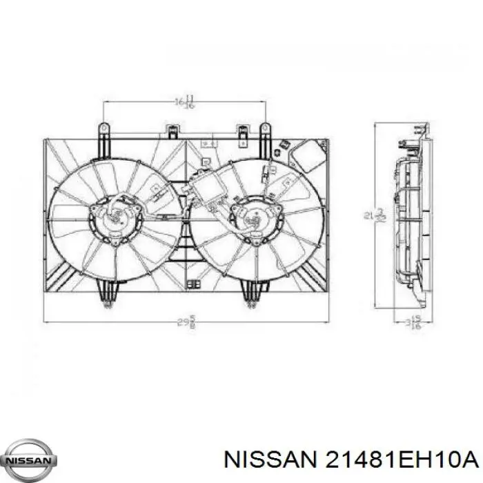 Электровентилятор охлаждения в сборе Nissan/Infiniti 21481EH10A цена, от 152.54 USD