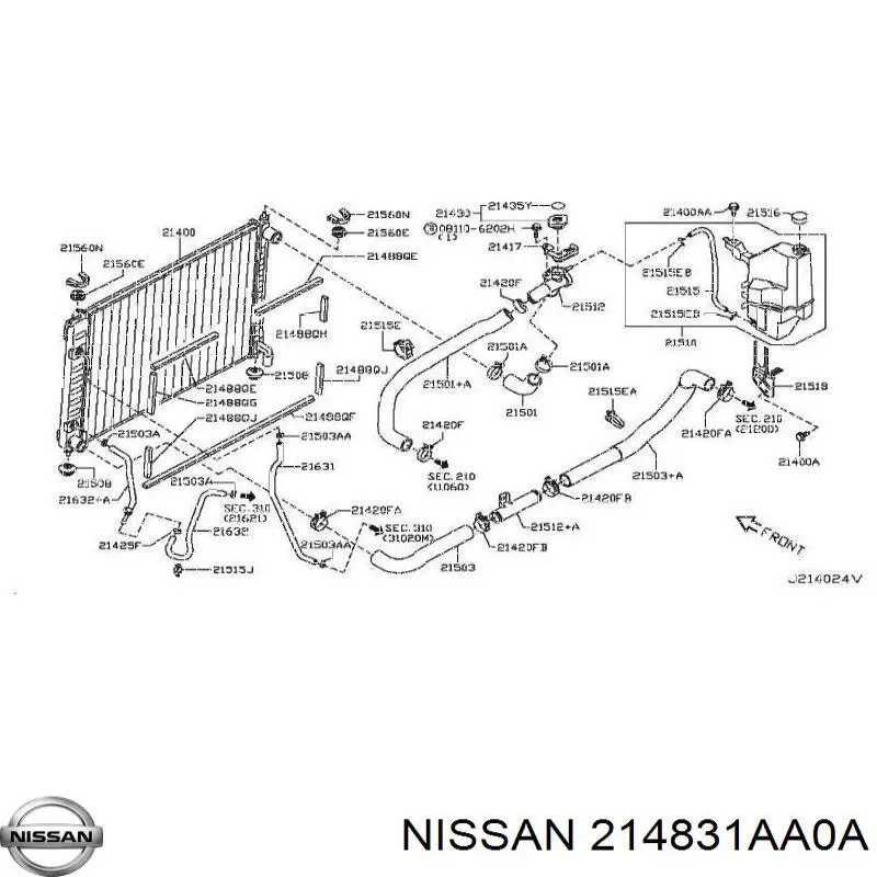 Диффузор радиатора охлаждения на Nissan Murano Z51