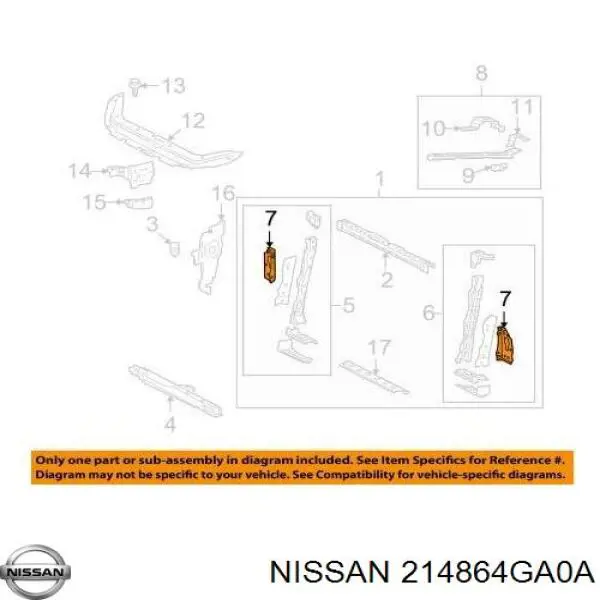 Купить 214864GA0A Nissan/Infiniti Вентилятор (крыльчатка) радиатора охлаждения левый