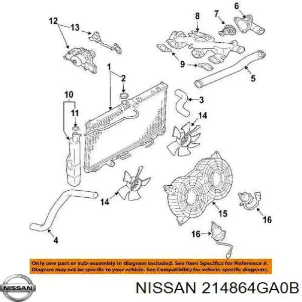 Вентилятор (крыльчатка) радиатора охлаждения правый 214864GA0B Nissan/Infiniti