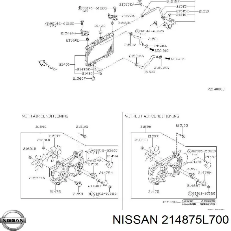 214875L700 Nissan/Infiniti Электродвигатель вентилятора системы охлаждения