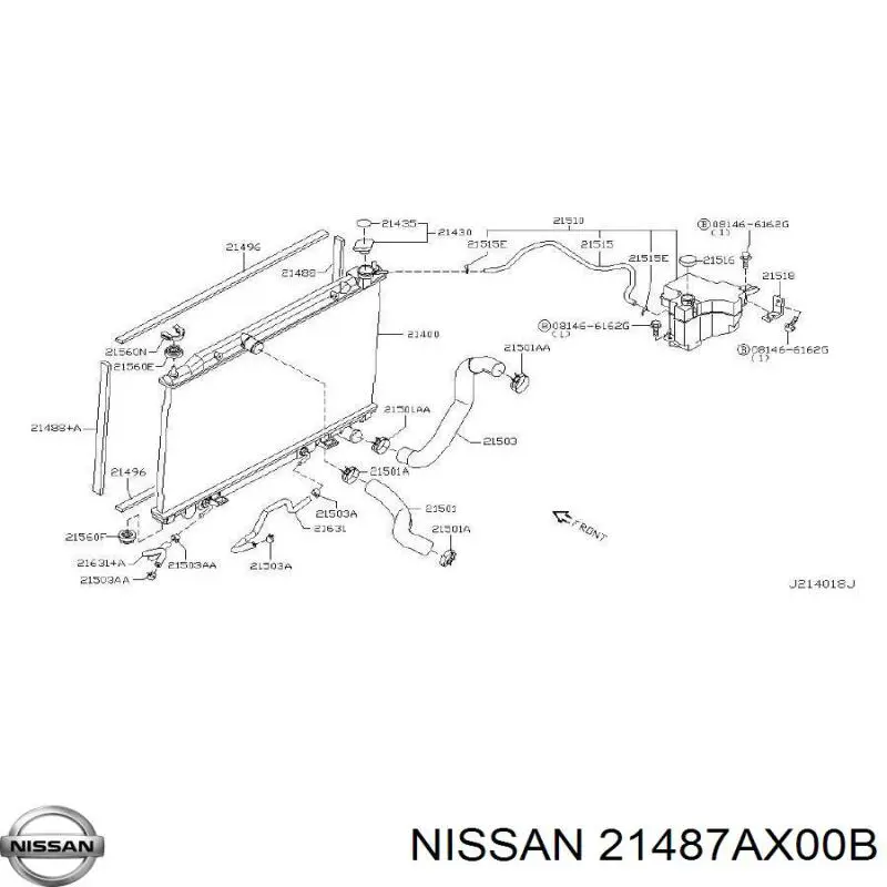 21487AX00B Nissan мотор вентилятора системы охлаждения