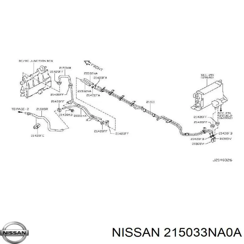 215033NA0A Nissan/Infiniti Патрубок радиатора охлаждения нижний