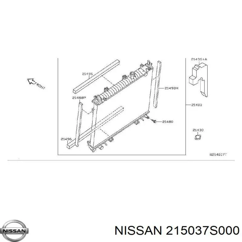 Шланг радиатора, нижний Nissan/Infiniti 215037S000 цена, от 38.14 USD