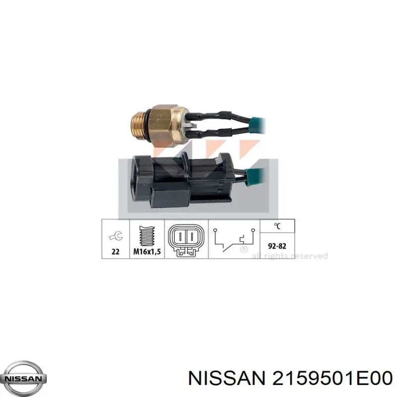 Купить 2159501E00 Nissan/Infiniti Датчик включения вентилятора радиатора 