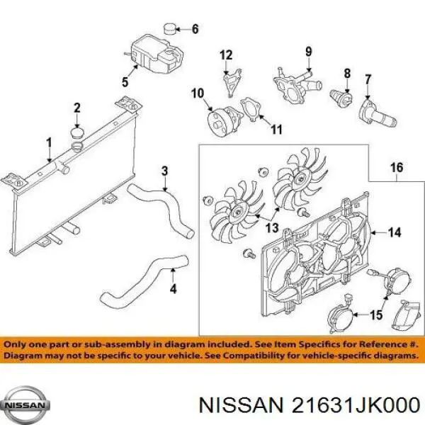  Nissan/Infiniti 21631JK000 цена, от 67.68 USD