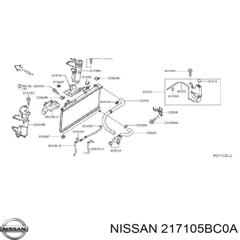 Бачок системы охлаждения 217105BC0A Nissan