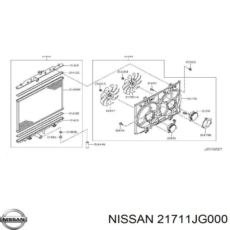 Бачок системы охлаждения расширительный Nissan 21711JG000
