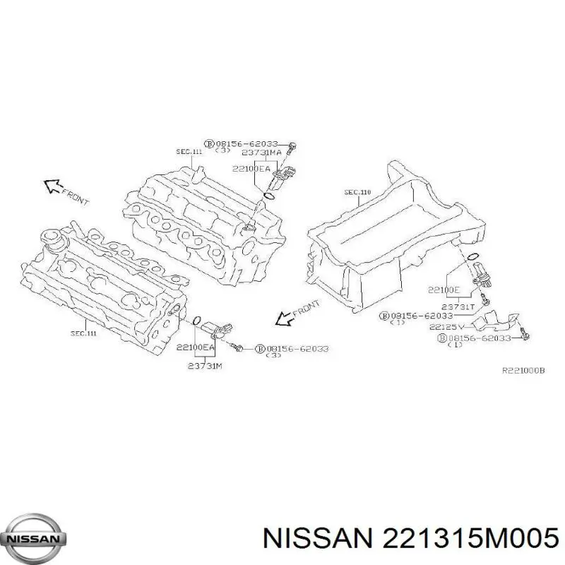 221315M005 Nissan прокладка датчика положения распредвала