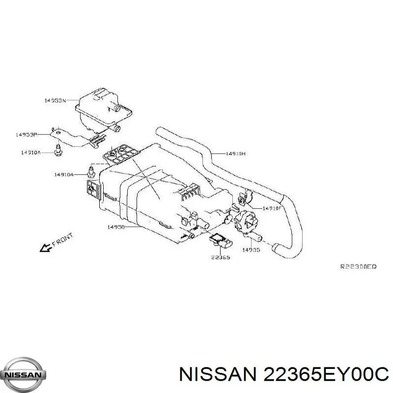 Датчик давления системы рекуперации паров Nissan 22365EY00C