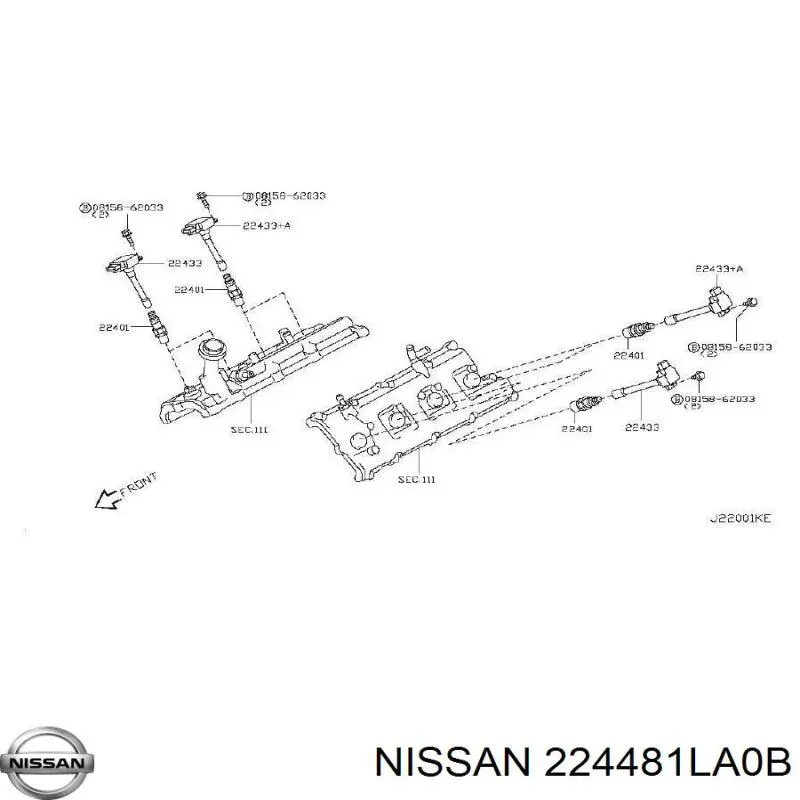 Катушка зажигания NISSAN 224481LA0B