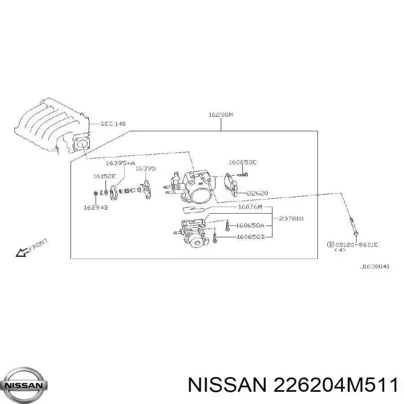 Датчик дроссельной заслонки 226204M511 Nissan/Infiniti