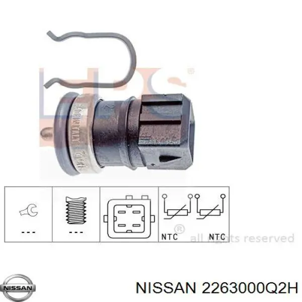 Датчик указателя температуры охлаждающей жидкости Nissan/Infiniti 2263000Q2H цена, от 6.33 USD