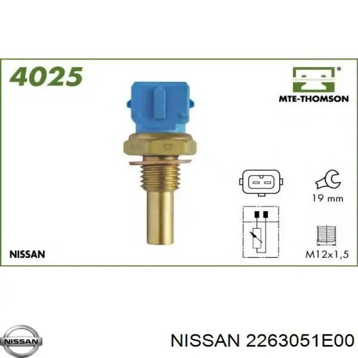 2263051E00 Nissan датчик температуры охлаждающей жидкости
