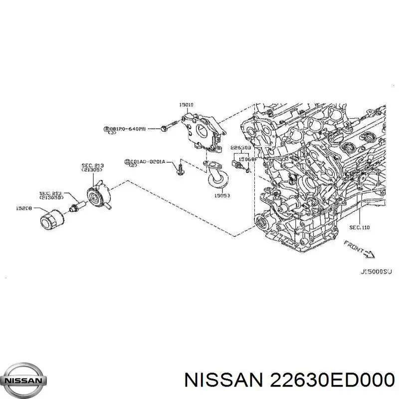 22630ED000 Nissan датчик температуры охлаждающей жидкости