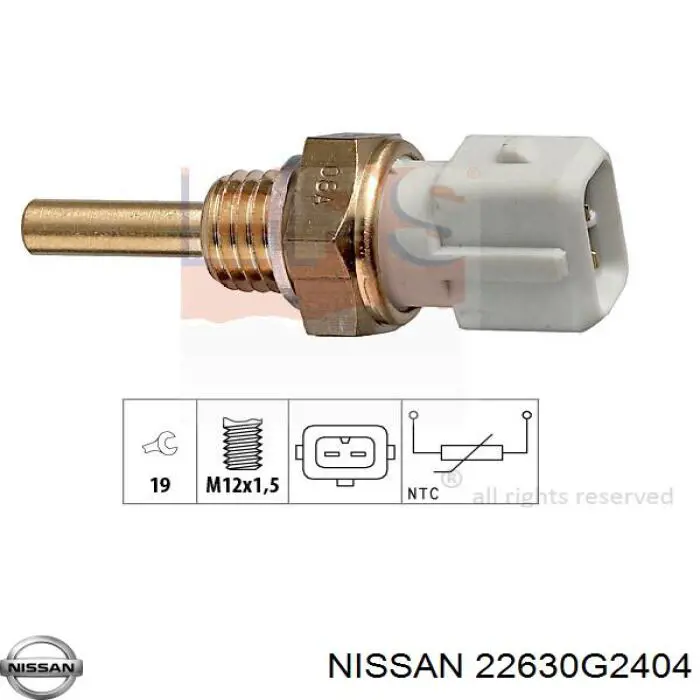 Датчик температуры охлаждающей жидкости 22630G2404 Nissan