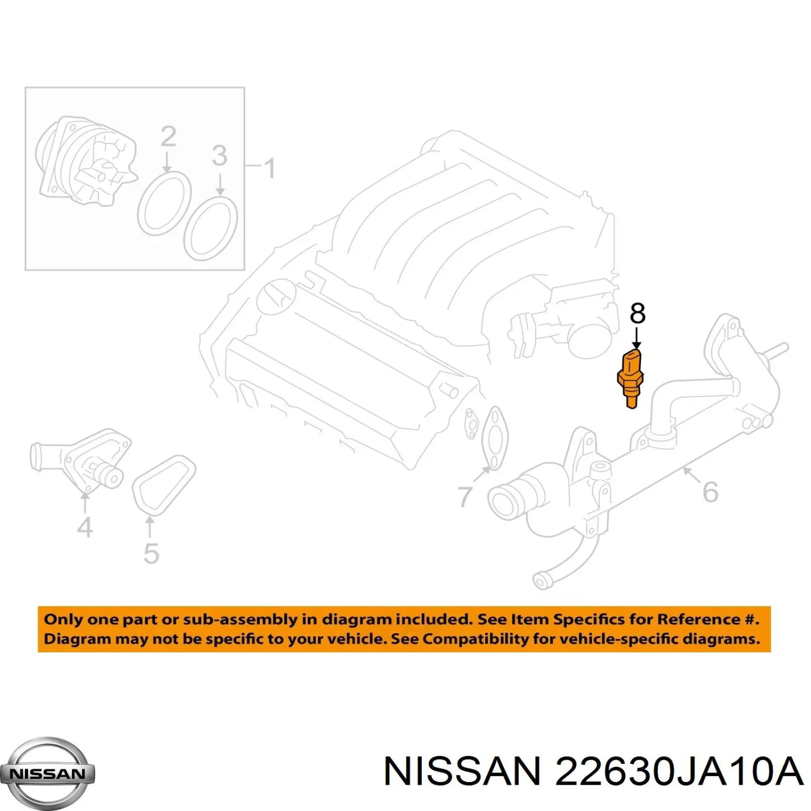 Купить 22630JA10A Nissan/Infiniti Термодатчик охлаждающей жидкости