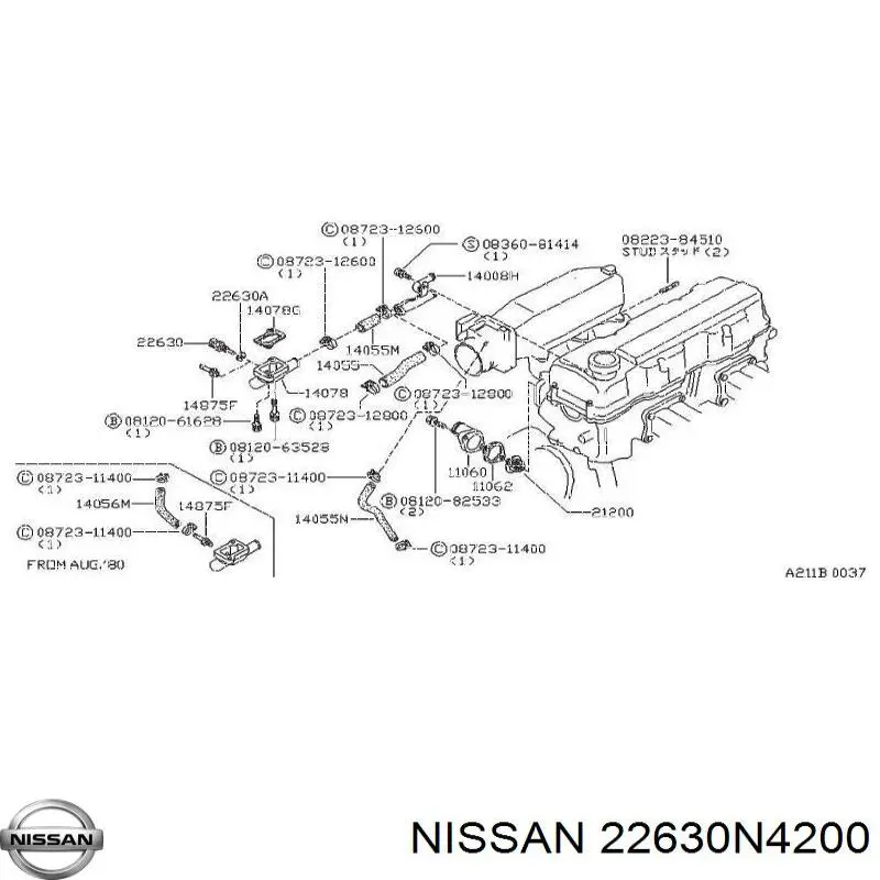 22630N4200 Nissan датчик температуры охлаждающей жидкости