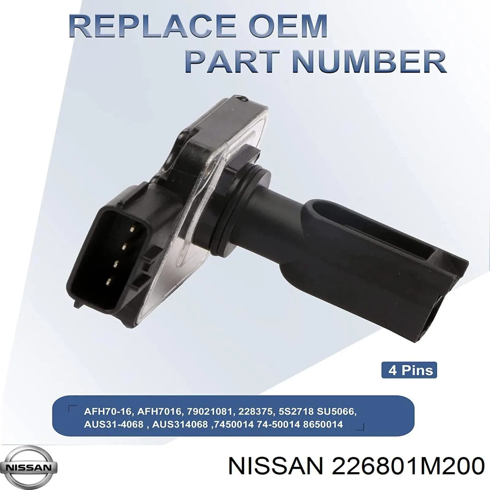 Датчик массового расхода воздуха Nissan/Infiniti 226801M200 цена, от 21.93 USD