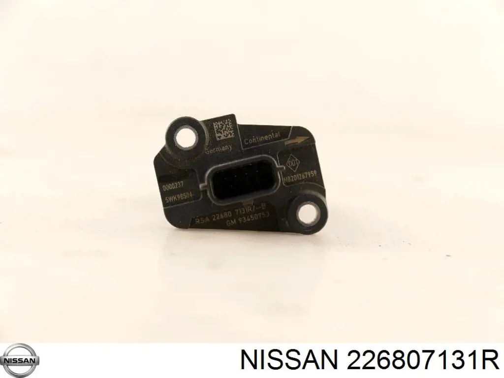RSA226807131R Nissan sensor de fluxo (consumo de ar, medidor de consumo M.A.F. - (Mass Airflow))