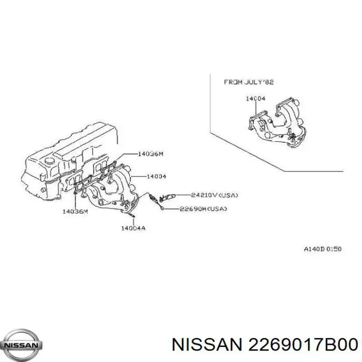 Лямбда-зонд 2269017B00 Nissan