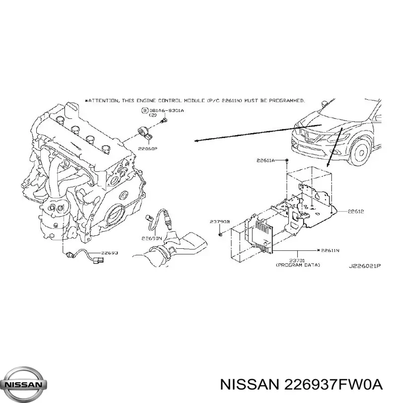 Лямбдазонд, датчик кислорода до катализатора Nissan/Infiniti 226937FW0A цена, от 63.49 USD