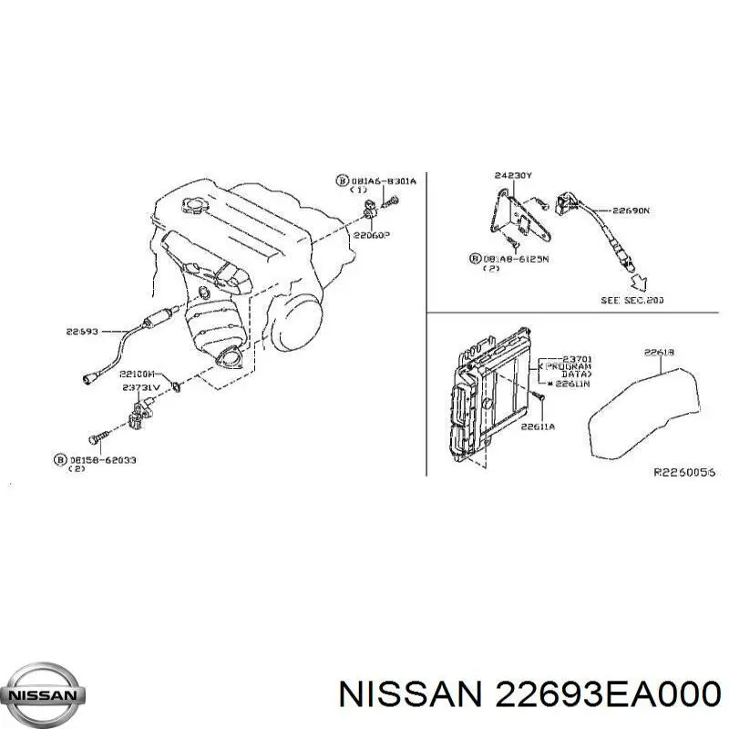 22693EA000 Nissan лямбда-зонд, датчик кислорода до катализатора