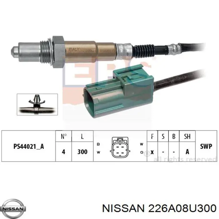 226A08U300 Nissan sonda lambda, sensor de oxigênio depois de catalisador