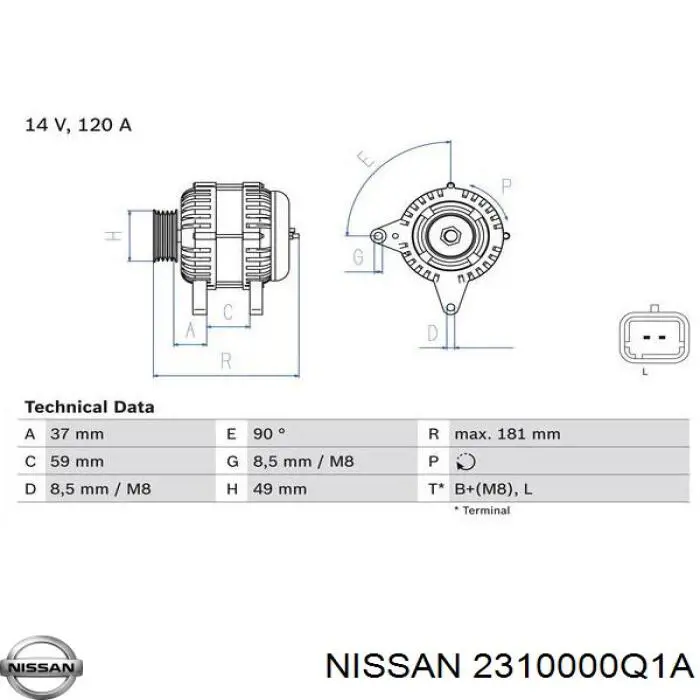 2310000Q1A Nissan генератор
