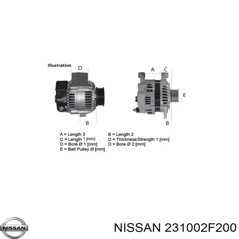 Автомобильный генератор Nissan/Infiniti 231002F201 цена, от 190.04 USD
