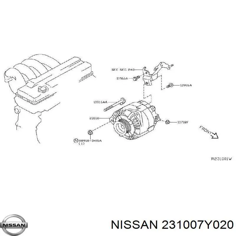 Генератор 231007Y020 Nissan