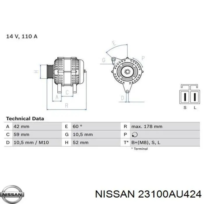 Купить 23100EN20A Nissan/Infiniti Генератор