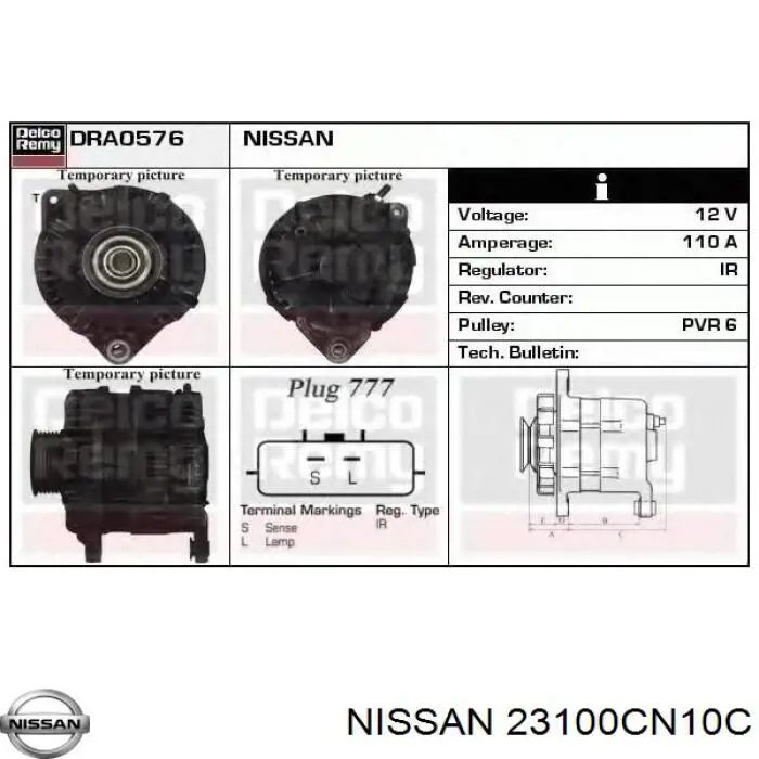 23100CN10C Nissan генератор