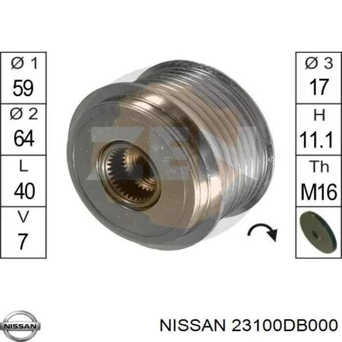 23100DB000 Nissan генератор