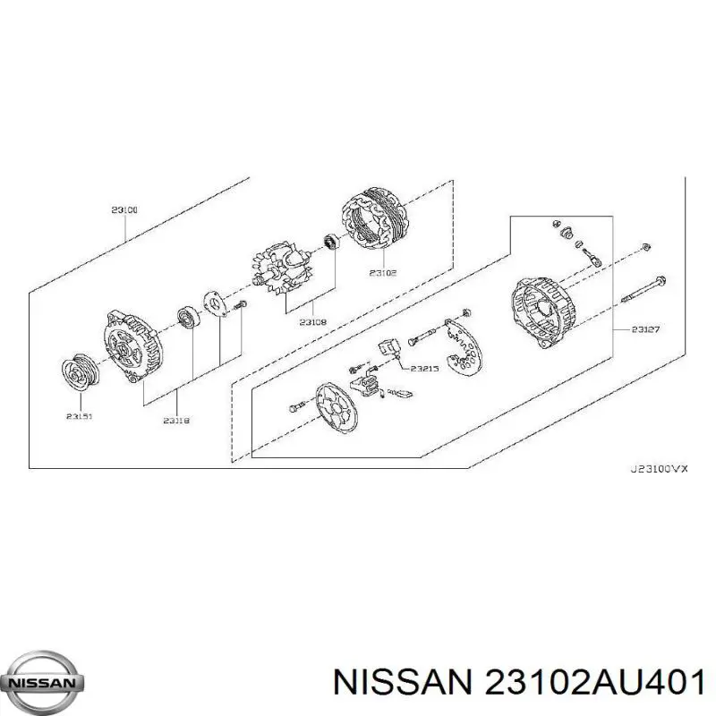 Обмотка генератора, статор Nissan/Infiniti 23102AU401 цена, от 53.11 USD