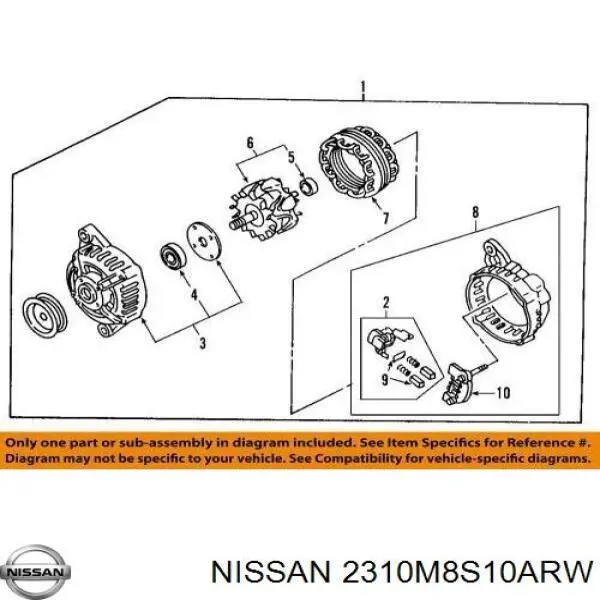 2310M8S10ARW Nissan генератор