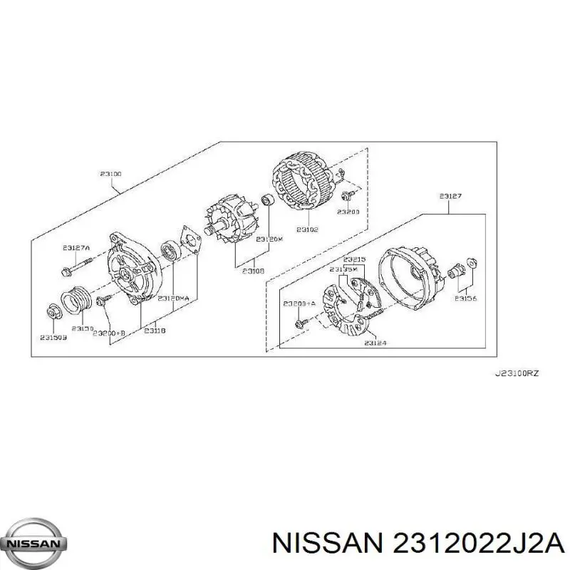 2312022J2A Nissan подшипник генератора
